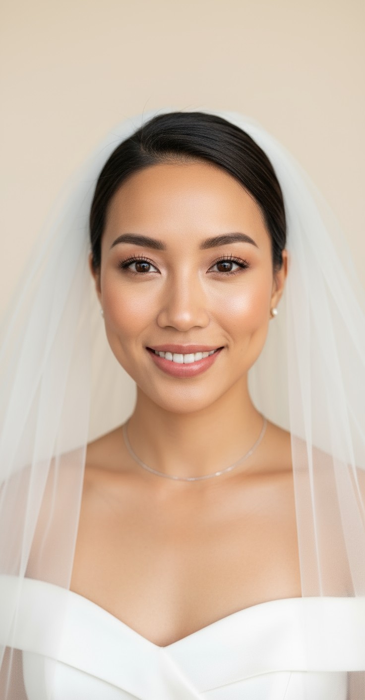 After Updo Wedding Hair With Veil